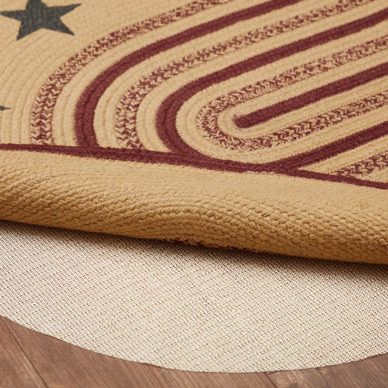 Potomac Jute Rug Oval Stencil Stars w/ Pad 36x60 - 3' x 5' Oval