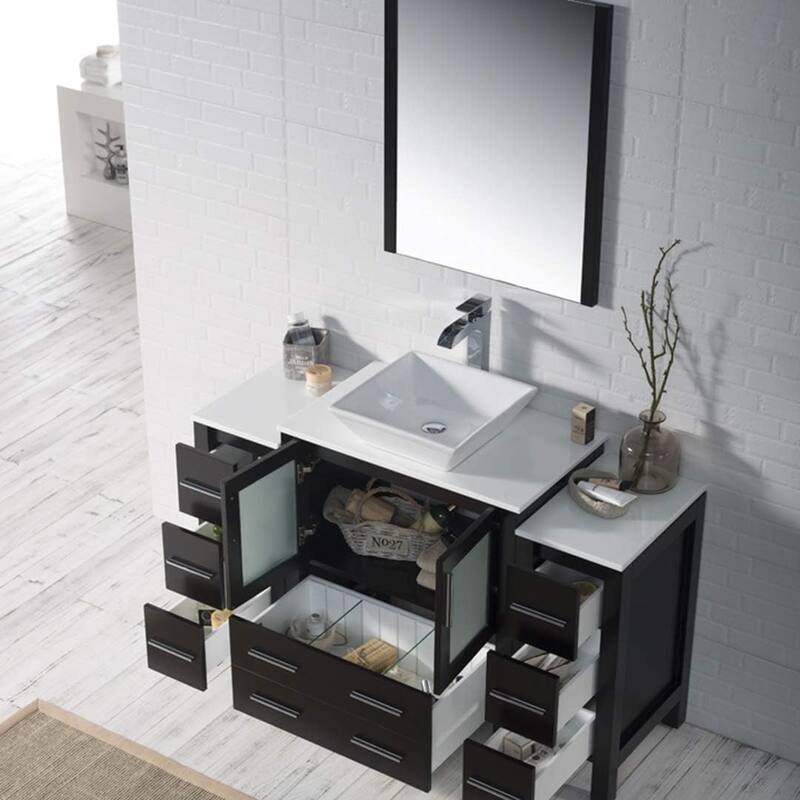 Blossom Sydney 54" Bathroom Vanity with Double Side Cabinets & Mirror
