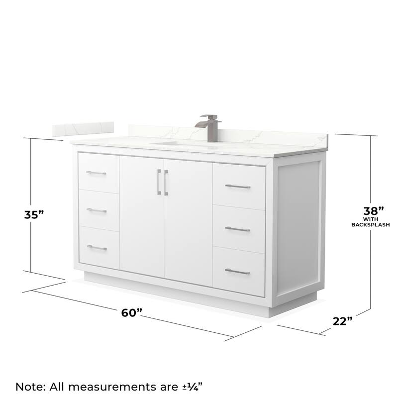 Wyndham Collection WCF111160S-QTZ-UNSM58 Icon 60" Free Standing Single