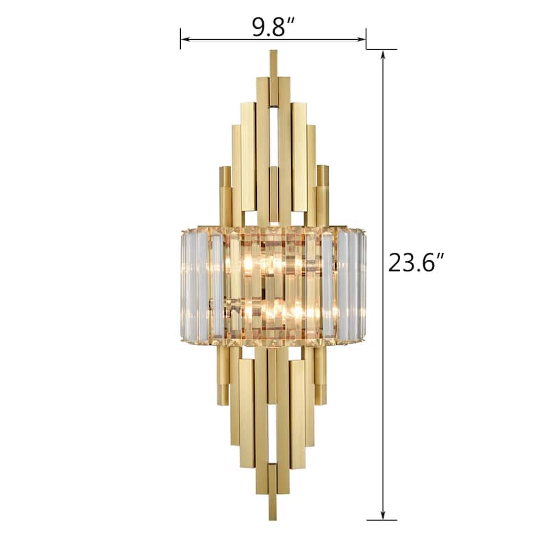 Umbria Modern Brass Large Wall Sconce 2-Light