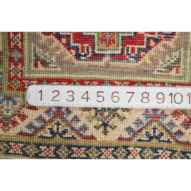 Traditional Kazak Oriental Foyer Rug Handmade Grey Wool Carpet - 2'0"x 3'0"