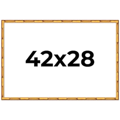 42x28 Frame Gold Bamboo Picture Frame Modern Photo Frame Includes UV Acrylic Shatter Guard Front Acid Free Foam Backing Board