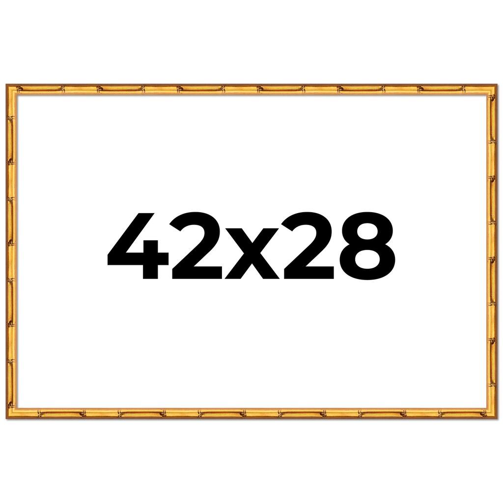 42x28 Frame Gold Bamboo Solid Wood Picture Frame | 1 Inch Moulding