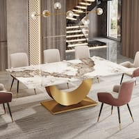 78.7undefined Modern Dining Table for 8 People, Sintered Stone Kitchen ...