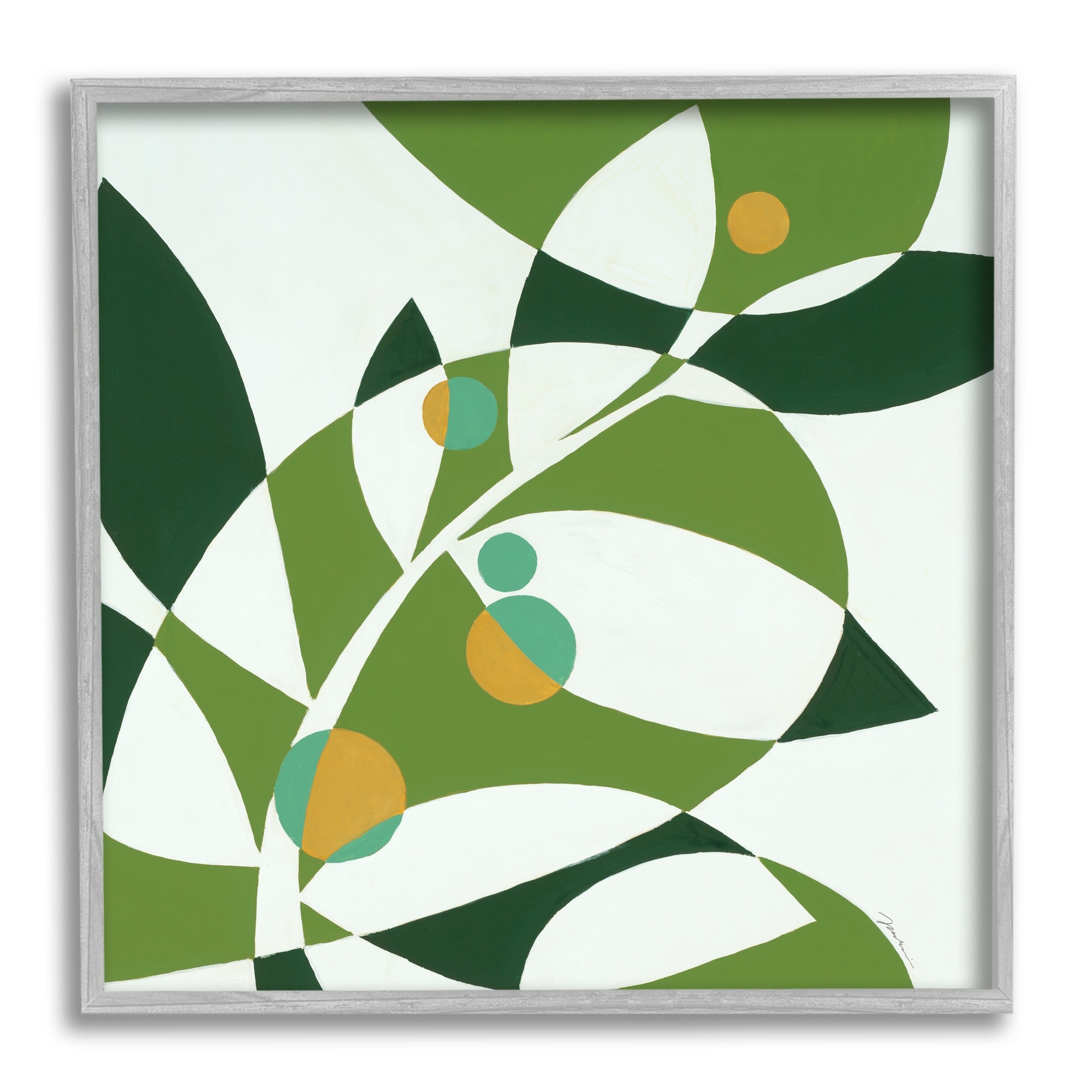 Stupell Botanical Abstract Leaf Framed Giclee Art Design by Liz Jardine