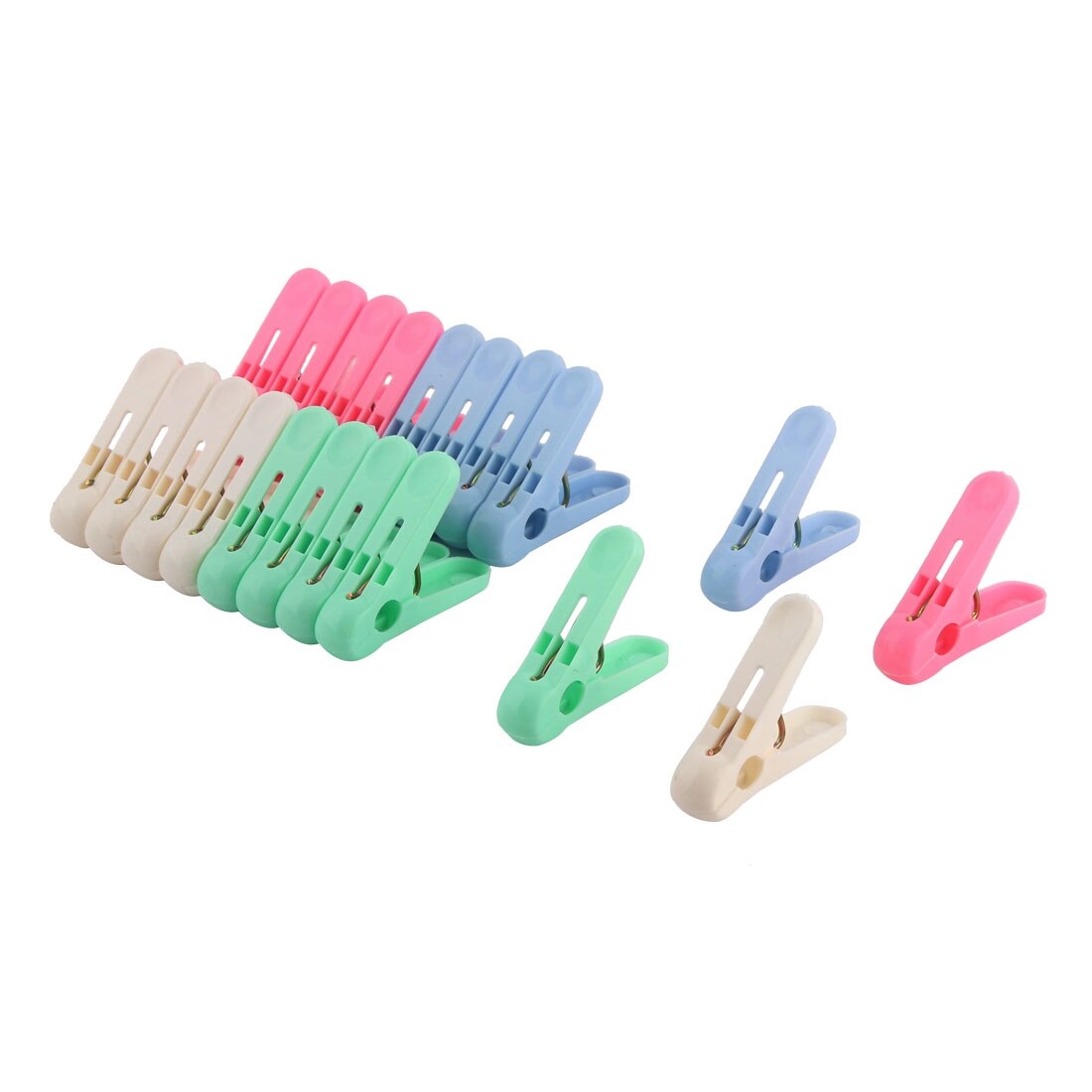Unique Bargains Plastic Laundry Clothes Drying Pegs Clips Pins Clothespins Assorted Color 20pcs, Size: One Size