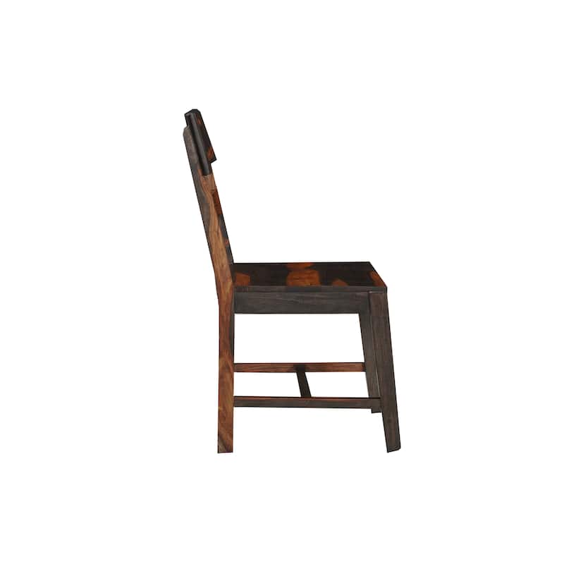 Jordan Brown Solid Wood Dining Chairs Set of 2, Ladder Back