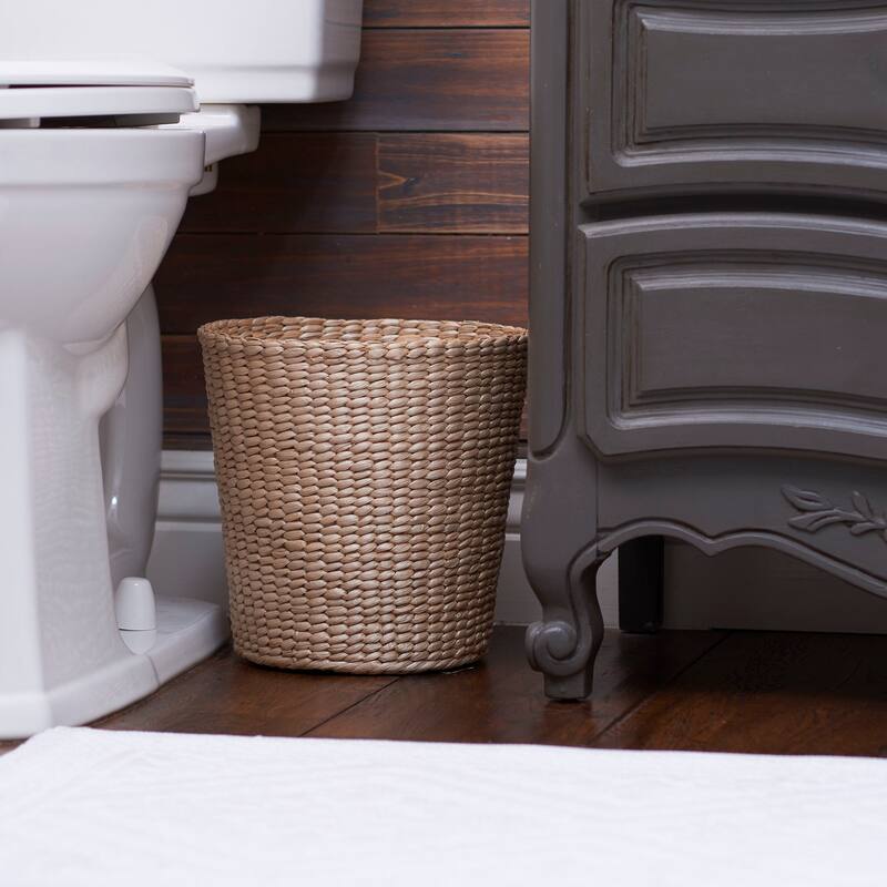 Household Essentials Cattail and Paper Cream Waste Basket