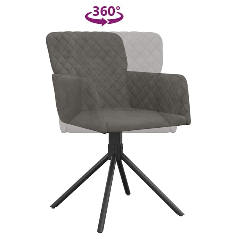 vidaXL Swivel Dining Chairs 2 Pcs Modern Accent Upholstered Side Chair Velvet - 20.3" x 23.2" x 32.9"