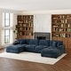 preview thumbnail 94 of 131, Oversized Chenille Modular Sectional Sofa Conversation Set with 2 Ottomans