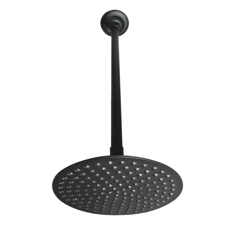 Trimscape 7-3/4 Inch Showerhead with 17-Inch Ceiling Mount Shower Arm - Matte Black