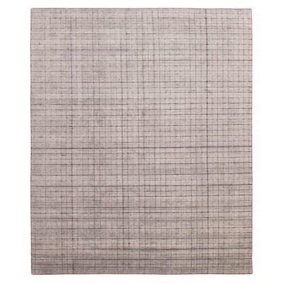 ECARPETGALLERY Hand Loomed Kashkuli Gabbeh Light Grey Silk Rug - 7'6 x 9'3