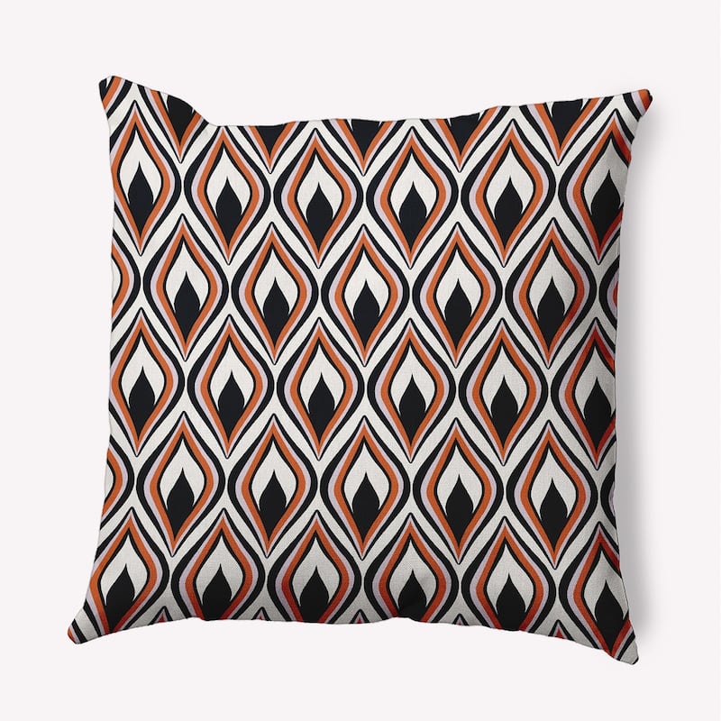 Feathers Indoor/Outdoor Throw Pillow - Black - 20" x 20"