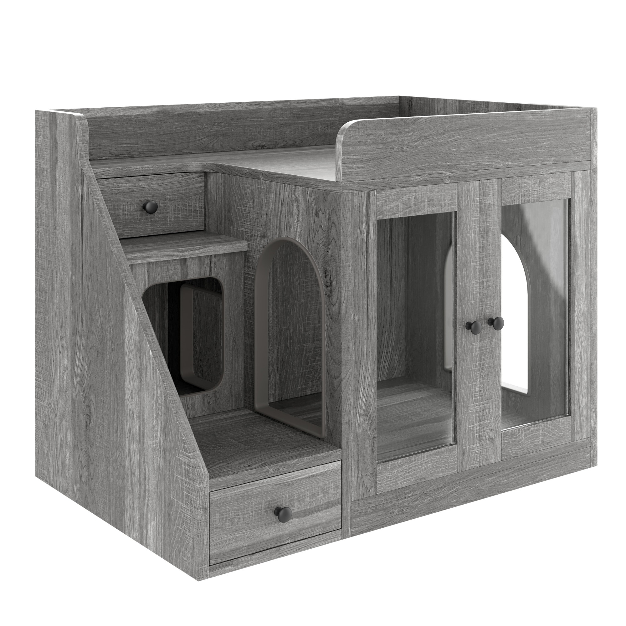 33-in Lighted Cat Litter Box Enclosure MDF Side Table