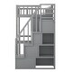 preview thumbnail 16 of 25, Whimsical Twin Loft Bed with Bookshelf, Drawers, Desk, and Wardrobe, Sturdy Construction, Fence-Shaped Design
