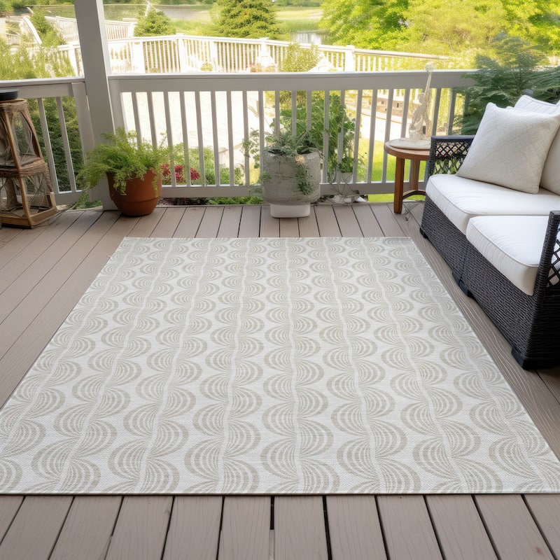 Machine Washable Indoor/ Outdoor Contemporary Chantille Rug