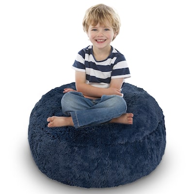 Cheer Collection Shaggy Bean Bag and Stuffed Animal Storage Case