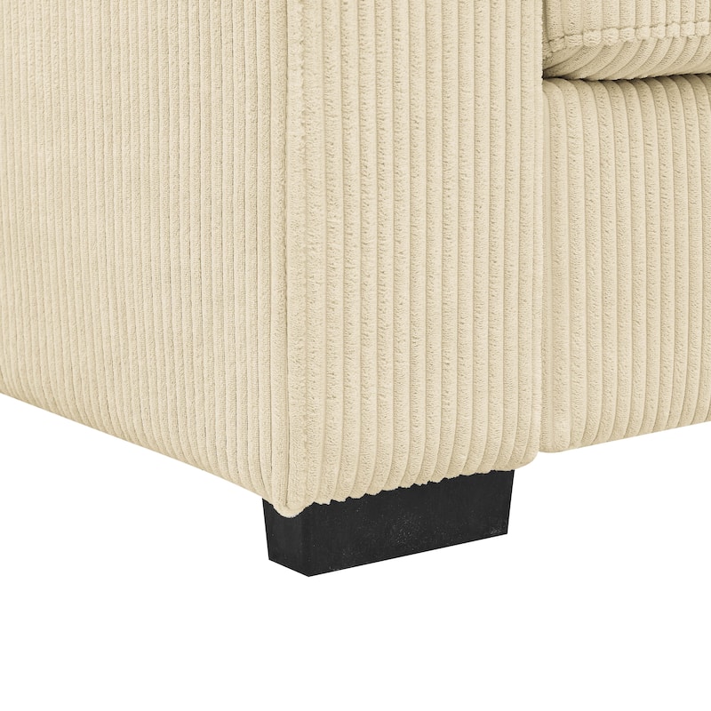 Coastal Style Corduroy Sofa - 31" D x 79" W x 34" H