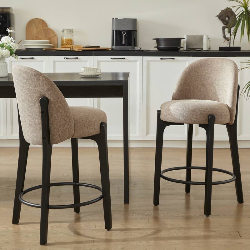 set of 4 Upholstered Counter Height Bar Stools