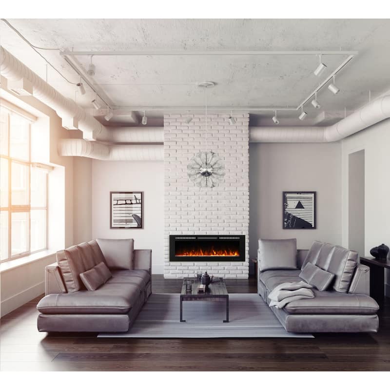 Clihome 72 Inches Wall Electric Fireplaces with Remote Control