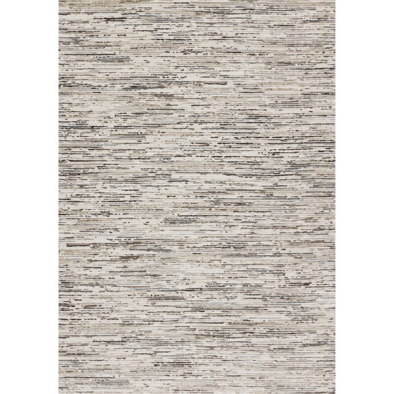Alpine Rug Co. London Cream Beige Grey Lines Area Rug