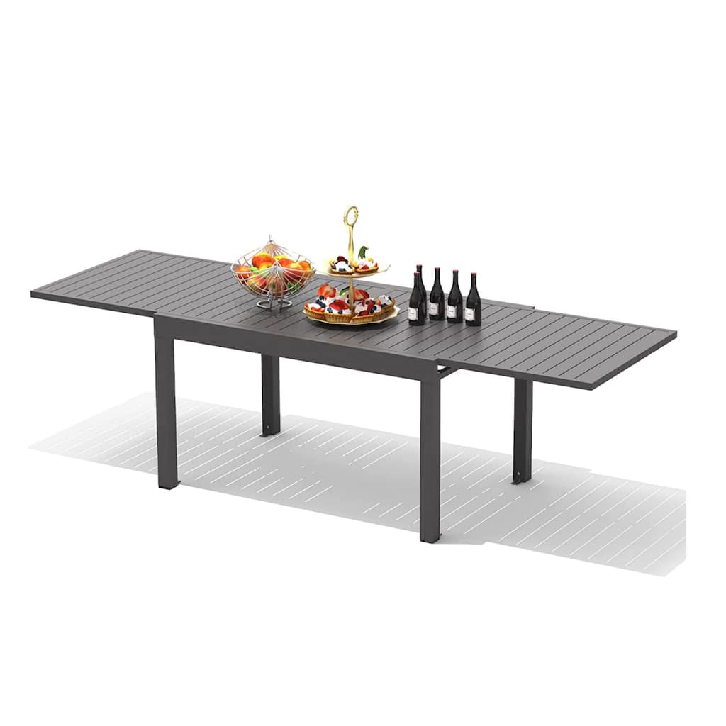 Patio Dining Metal Aluminum Expandable Table for 6-8 Person