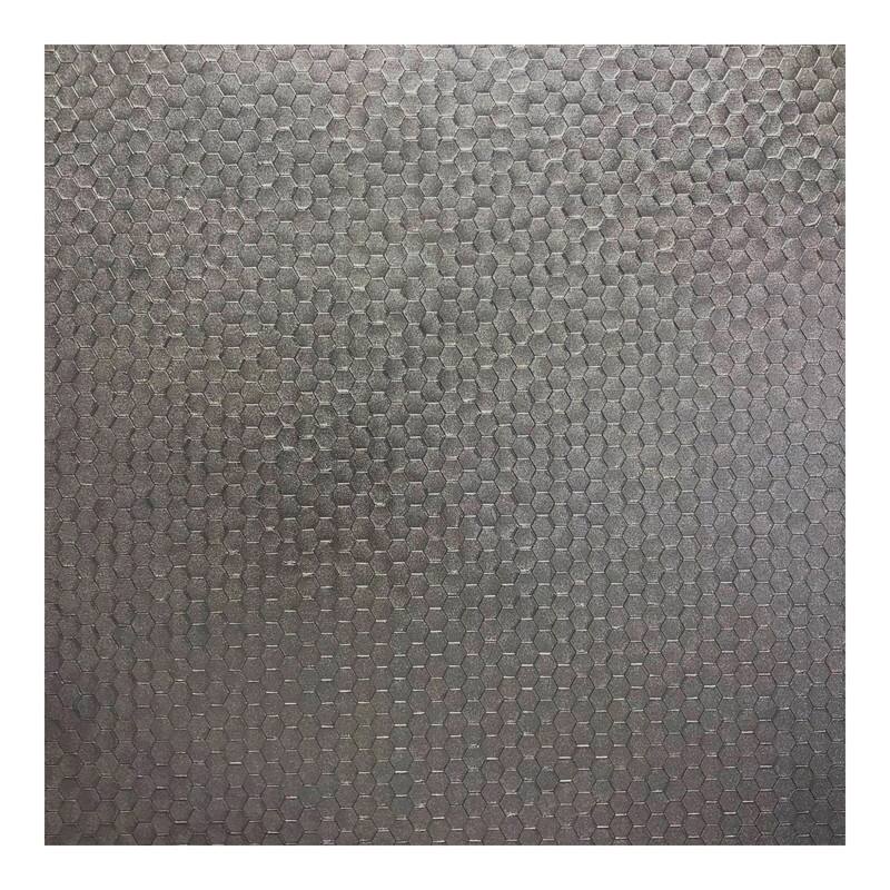 Brewster Carbon Pewter Honeycomb Geometric Wallpaper - 20.5 x 396 x 0.025