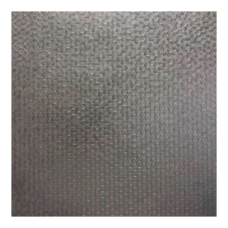 Brewster Carbon Pewter Honeycomb Geometric Wallpaper - 20.5 x 396 x 0.025