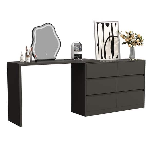 Home Rotating Dresser and Desk 6 Drawer Dresser Vanity Makeup Makeup Vanity Desk Dresser Desk Combo - On Sale - Bed Bath & Beyond - 36484464 Home Rotating Dresser and Desk 6 Drawer Dresser Vanity Makeup Makeup Vanity Desk Dresser Desk Combo - On Sale - Bed Bath & Beyond - 36484464
