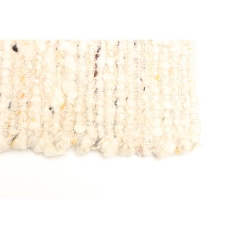 ECARPETGALLERY Braid weave Sienna Beige, Cream Wool Rug - 4'11 x 8'1