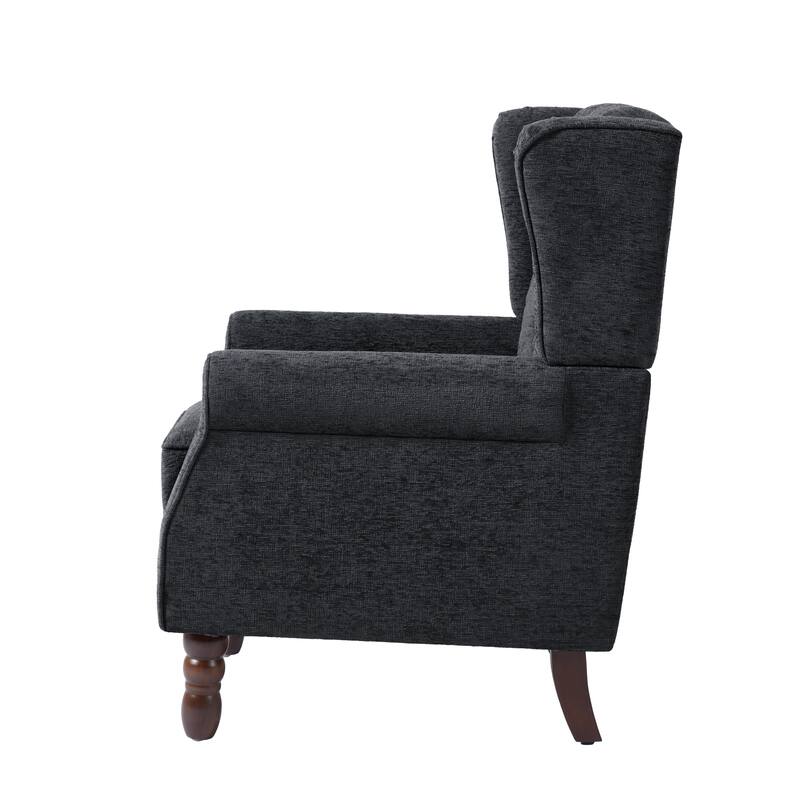 Button Tufted Armchair Wingback Wood legs Accent Chairs (Set of 2)