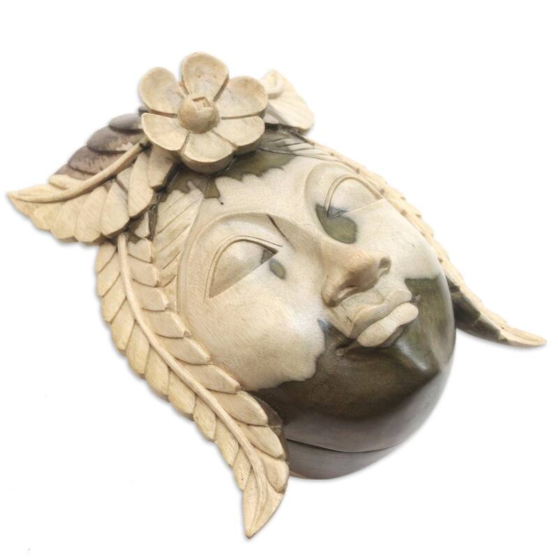 Novica Handmade Lady Rose Decorative Wood Box