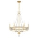 preview thumbnail 1 of 3, Seville 6 Light Aged Brass Chandelier