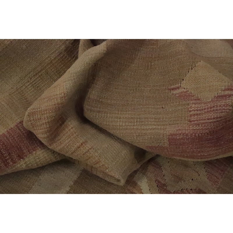 Hand Woven Oriental 100% Wool Carpet Southwestern Tribal Brown Kilim Area Rug - 9' 2'' X 6' 6''