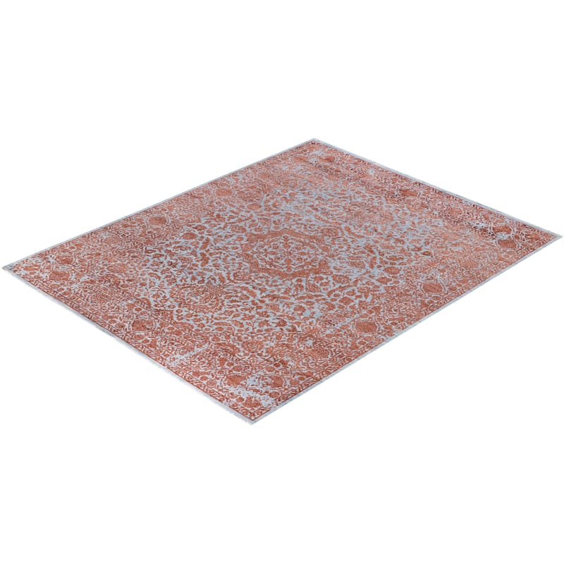 Ikat One-of-a-Kind Handmade Area Rug, Orange - 8' 0" x 10' 0"