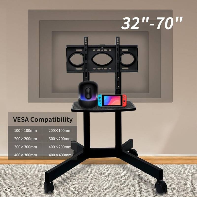 Rolling TV Stand with Wheels