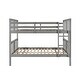 preview thumbnail 5 of 10, Full over Full Bunk Bed with Ladder for Bedroom, Space-saving, Gray