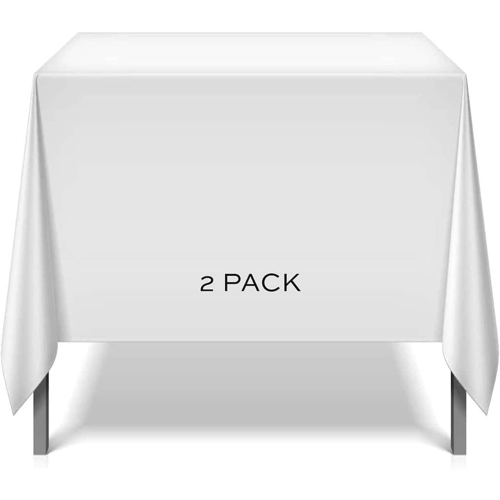 White Square Tablecloth Covers 2 Pack 200 GSM Wrinkle-Resistant Fabric