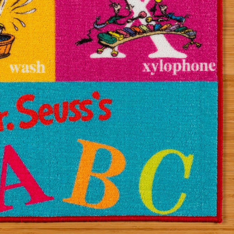 Licensed Dr Seuss ABC Character Youth Digital Print Area Rug - 4' 6" x 6' 6"