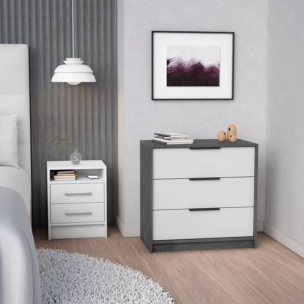 TUHOME Linden 2-Piece Bedroom Set with 3-Drawer Dresser and Nightstand - Bed Bath & Beyond - 38401445 TUHOME Linden 2-Piece Bedroom Set with 3-Drawer Dresser and Nightstand - Bed Bath & Beyond - 38401445
