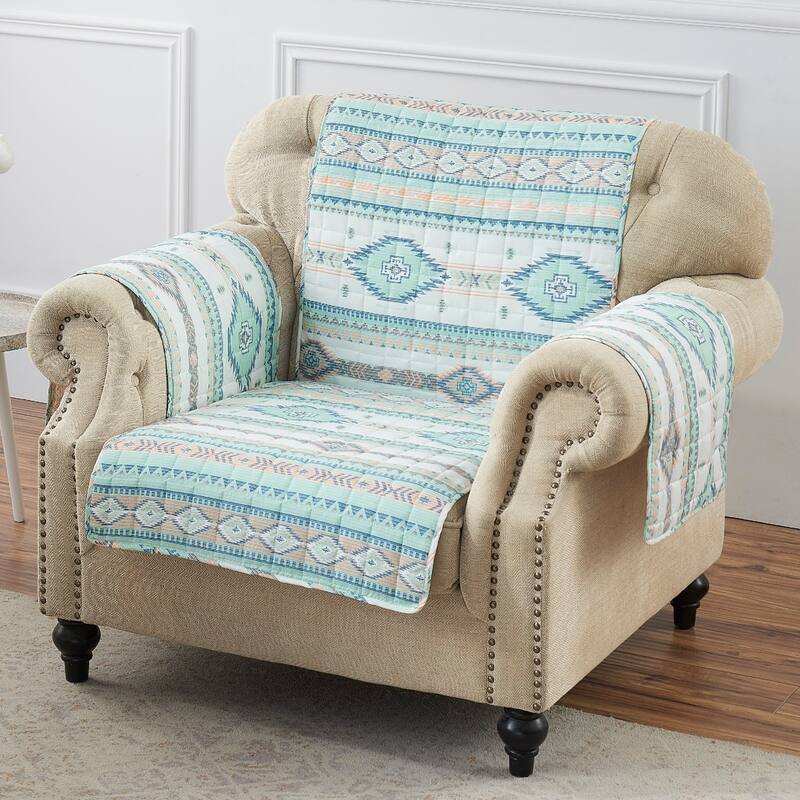 The Curated Nomad San Carlos Reversible Armchair/Recliner Protector - Tuquoise