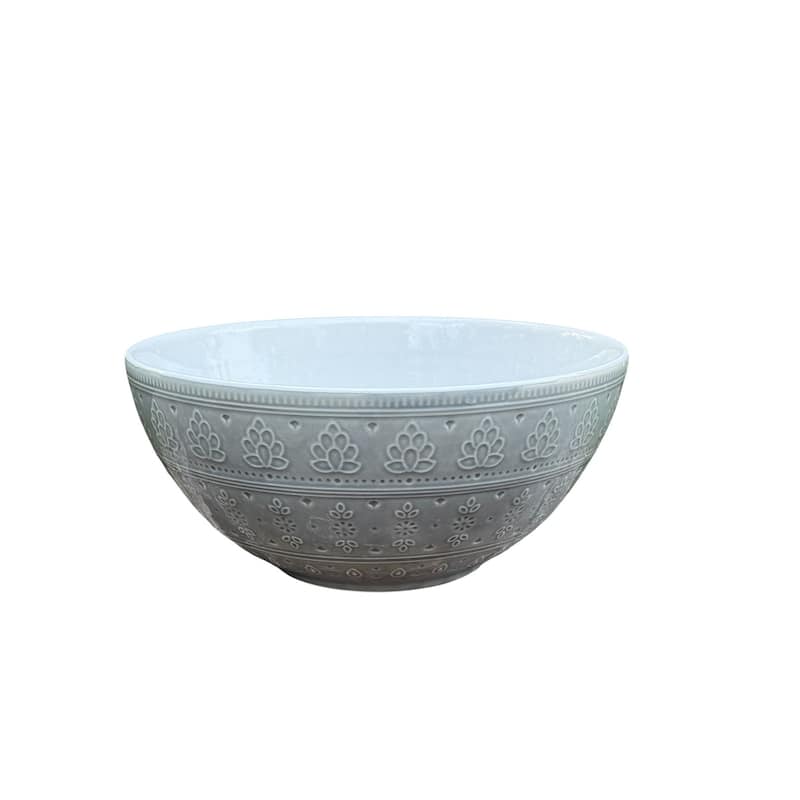 Euro Ceramica Fez 10'' Serving Bowl - 10 in. x 10 in. x 4.52 in - Grey