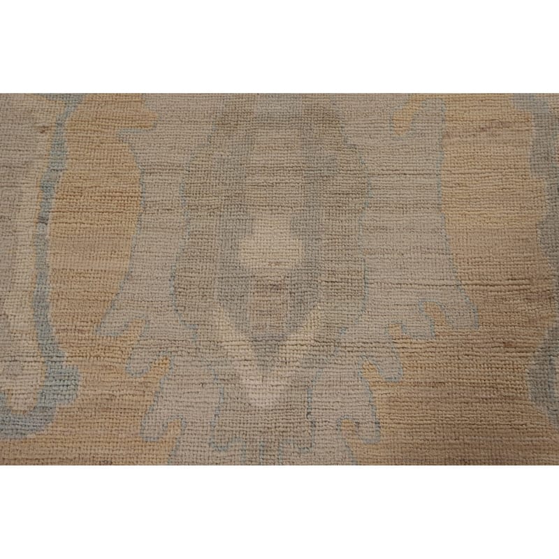 Vegetable Dye Oushak Turkish Large Area Rug Handmade Wool Carpet - 10'0" x 13'7"