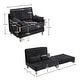 preview thumbnail 8 of 33, Chenille Upholstered 3-in-1 Convertible Sleeper Foldable Sofa Bed Recliner Chair with 3 Pillows