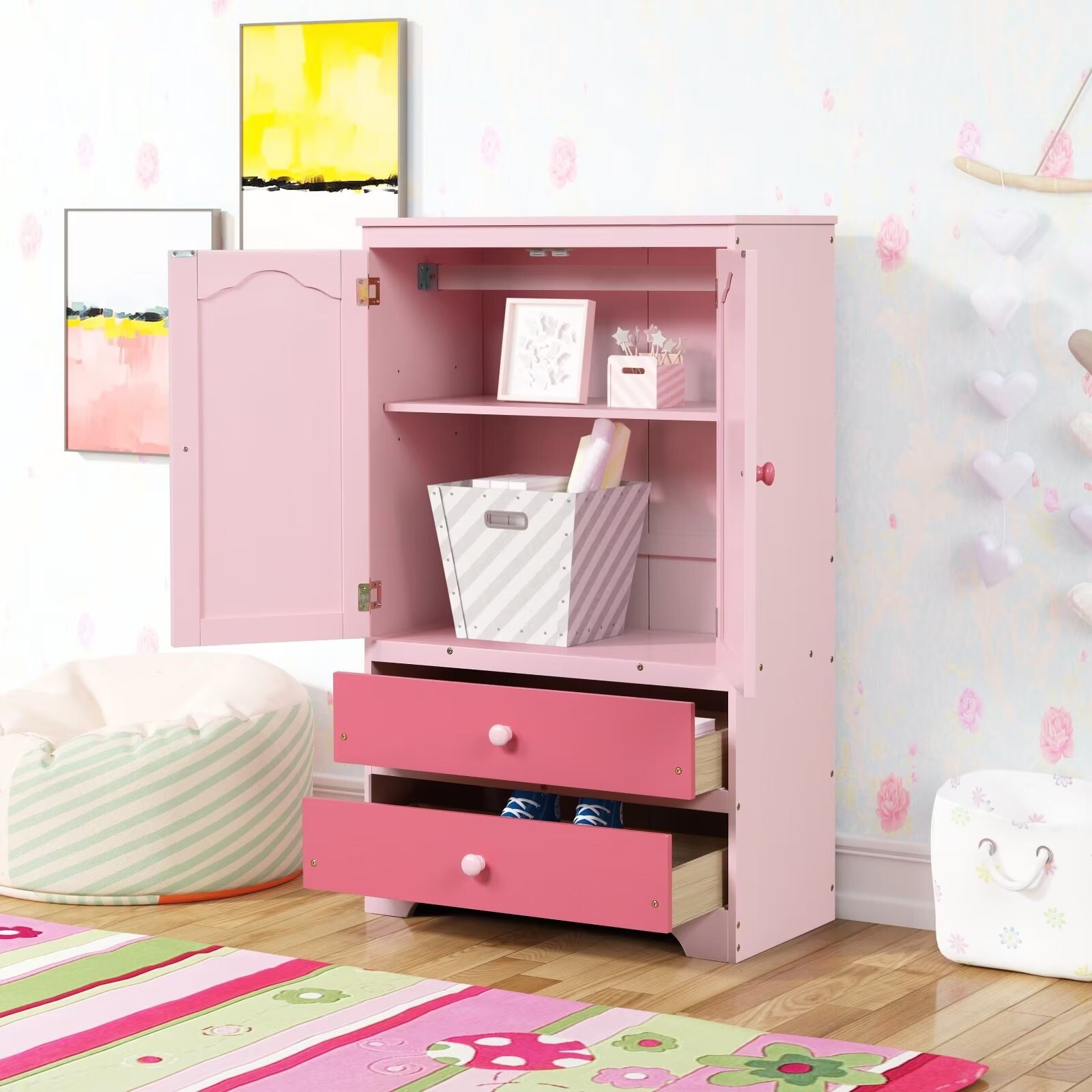 Childrens wardrobe 2 hotsell hanging rails