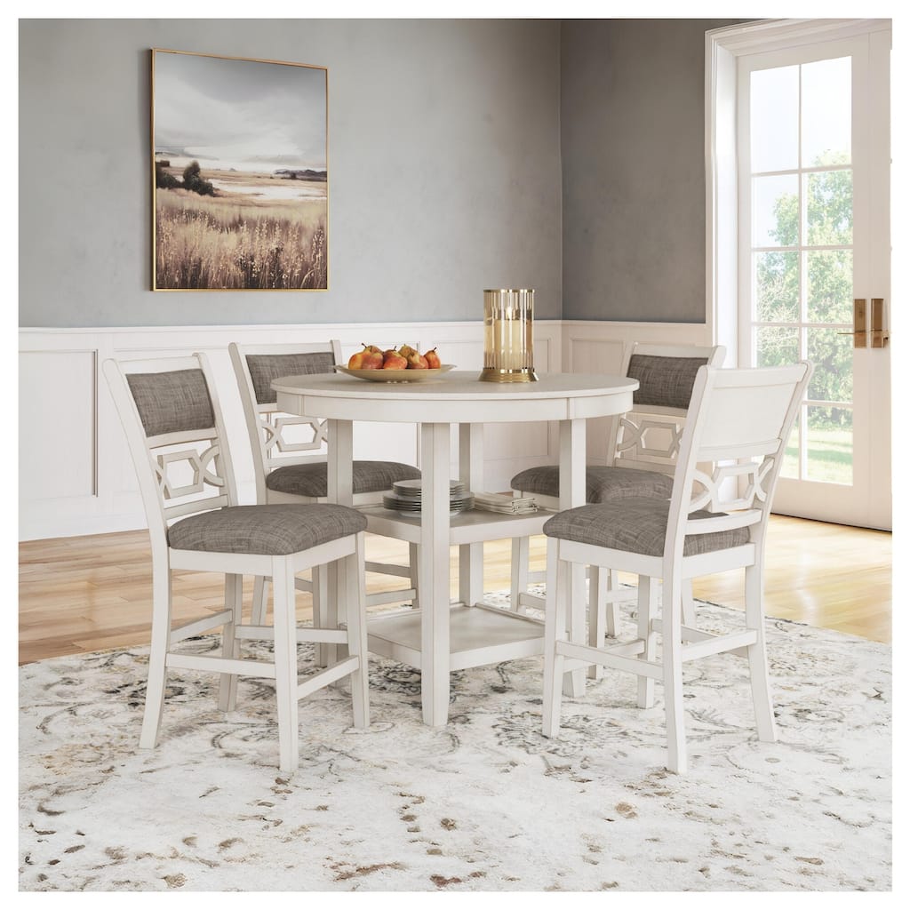 Signature Design by Ashley Erinberg White/Gray Dining Counter Table Set (Set of 5)