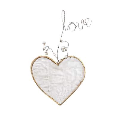 Transpac Stained Glass Heart w/Clear Love Home Decorations Valentines