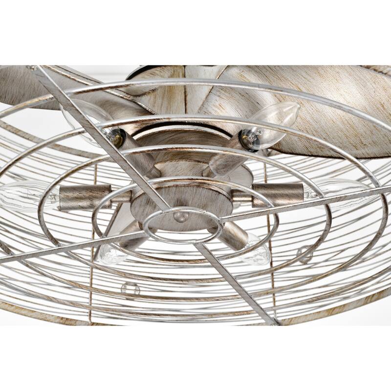 Terrance 23 Inch Antique Finish Crystal Ceiling Fandelier with Remote