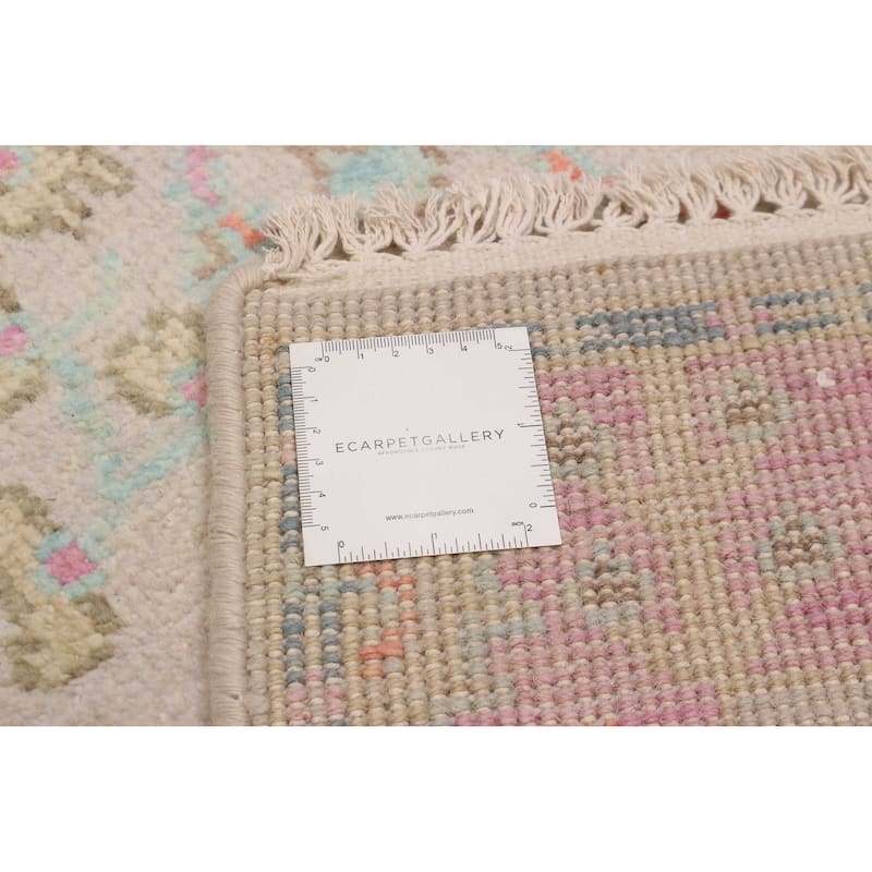 ECARPETGALLERY Hand-knotted Modern Oushak Light Khaki Wool Rug - 2'5 x 10'0