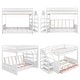 preview thumbnail 22 of 34, Full Over Full/Futon Bunk Bed with Storage Staircase and Drawers, Kids Wood Convertible Bunk Bed Frame with Bedside Table